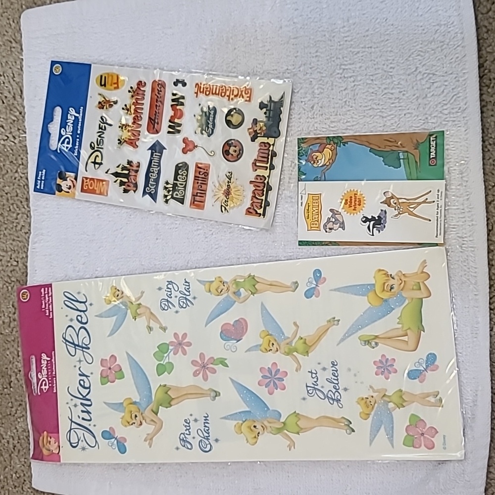 Disney Tinkerbell Scrapbooking Stickers (3 Packs Sold Together)